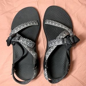 Black and White Strapped Chacos